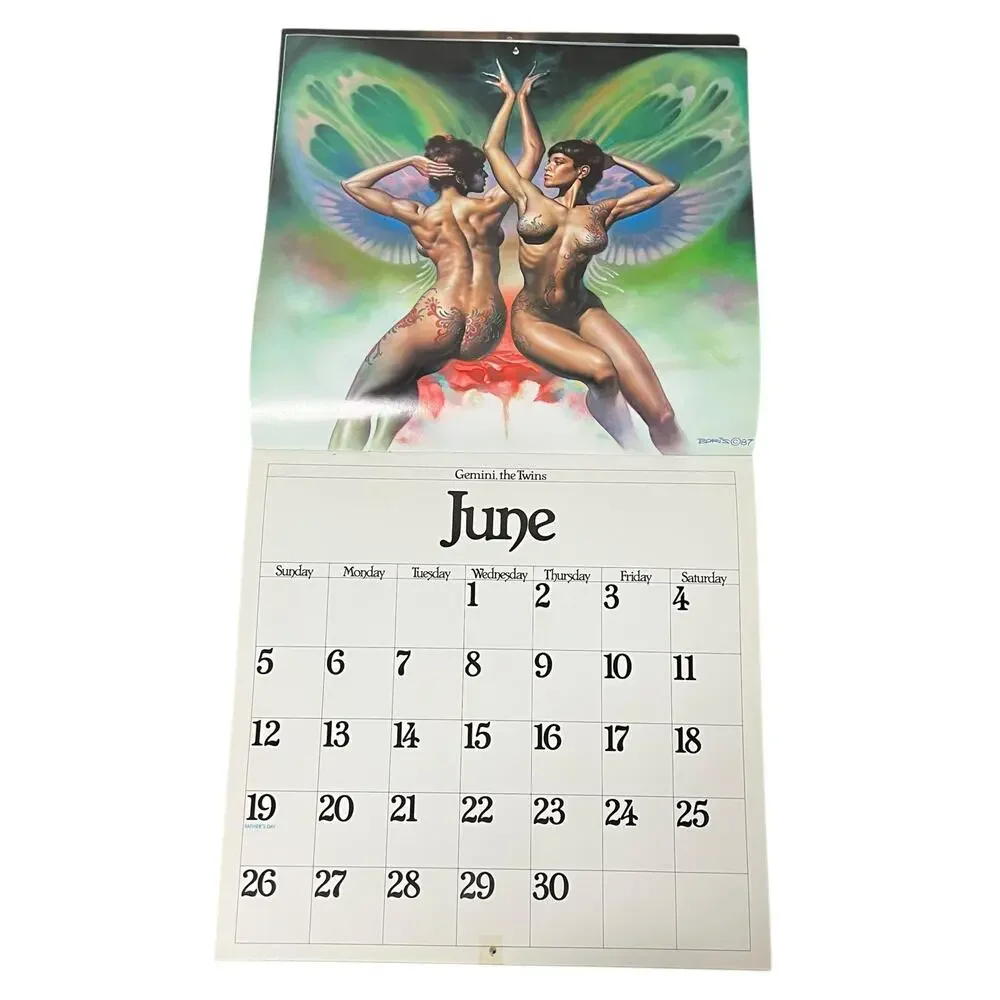1988 Boris Vallejo Fantasy Zodiac Calendar same dates again in leap year 2044